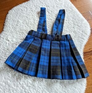 Vintage kids girls pleated tartan plaid skirt 2